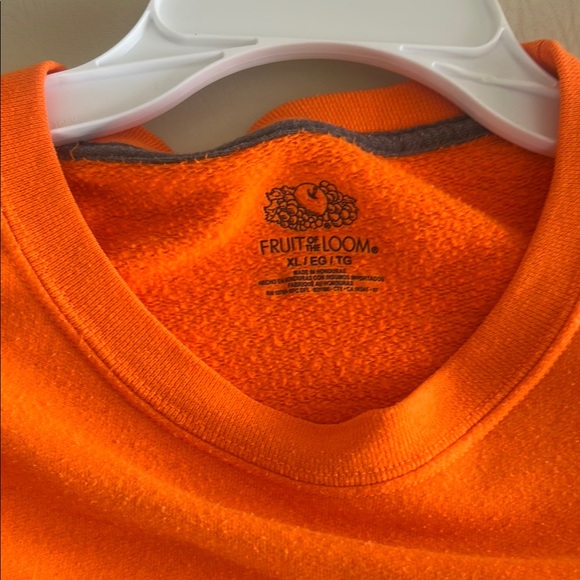 Fruit of the Loom Bright Orange Crewneck Sweatshirt - Picture 2 of 6
